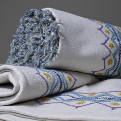 La boutique delle stoffe tessute a mano